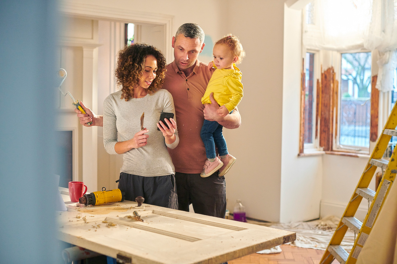 Family planning construction project in their home.