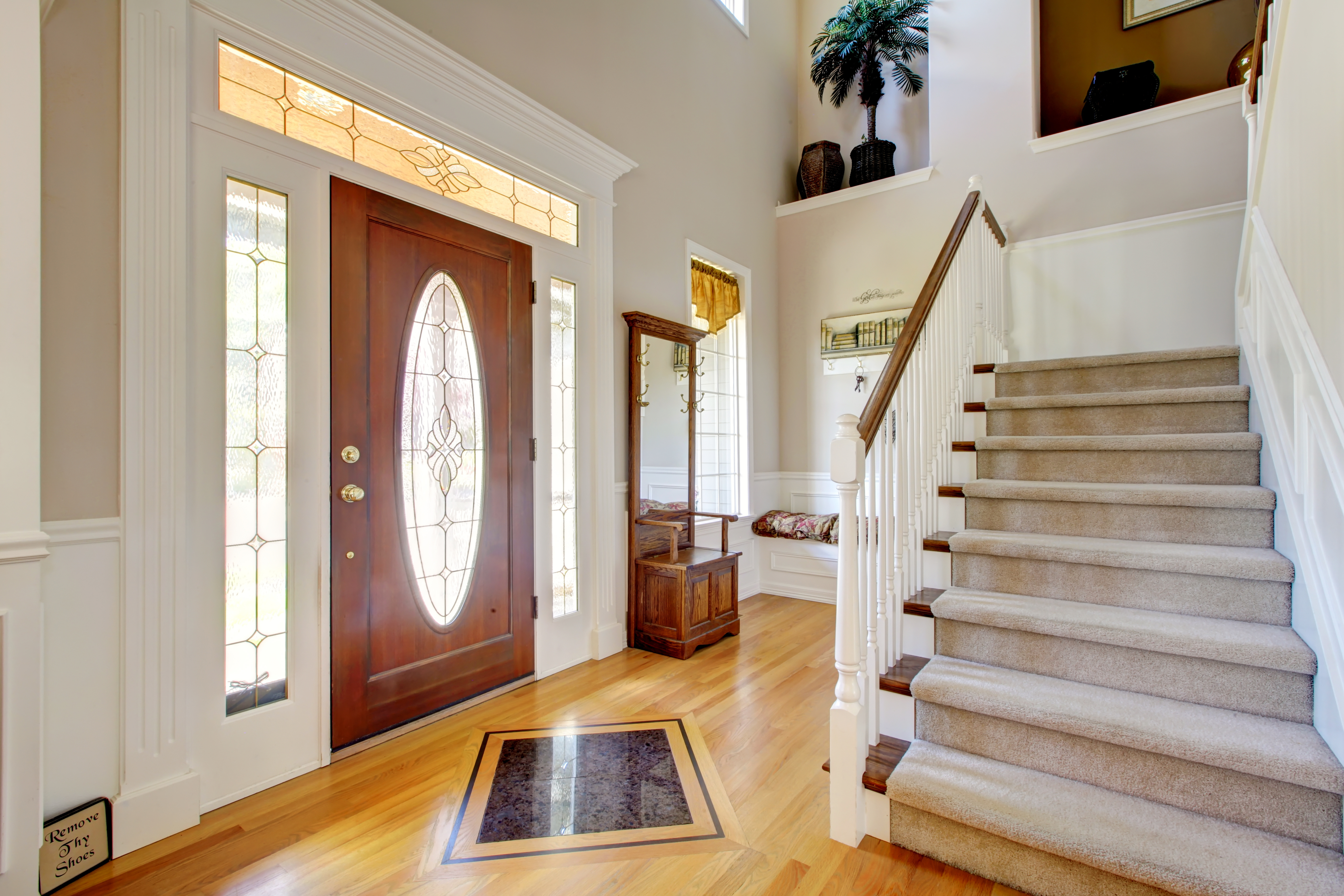 Inside the front entrance of a home to locate 